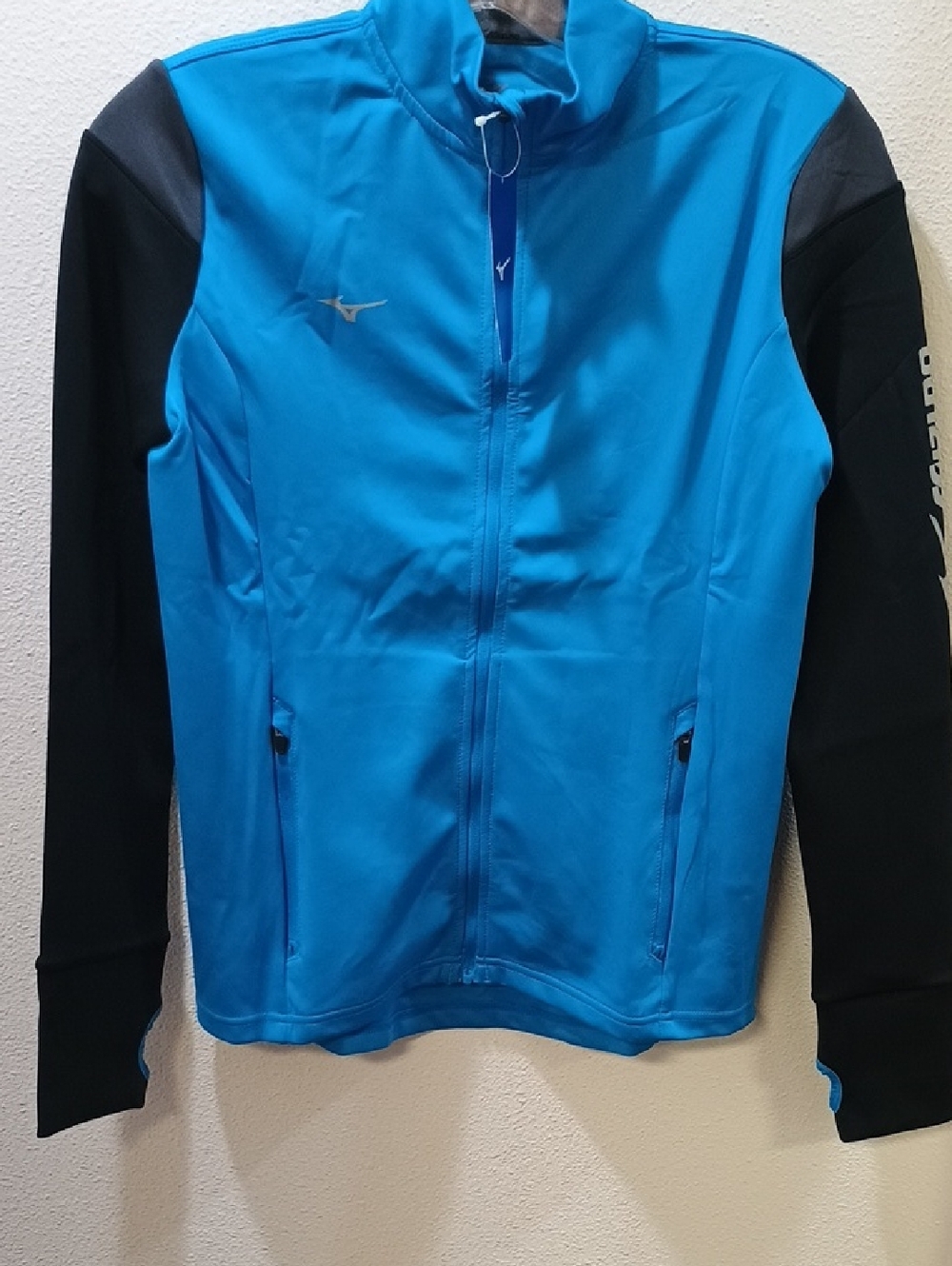 Mizuno Turquoise Blue and Black Full-Zip Training Jacket